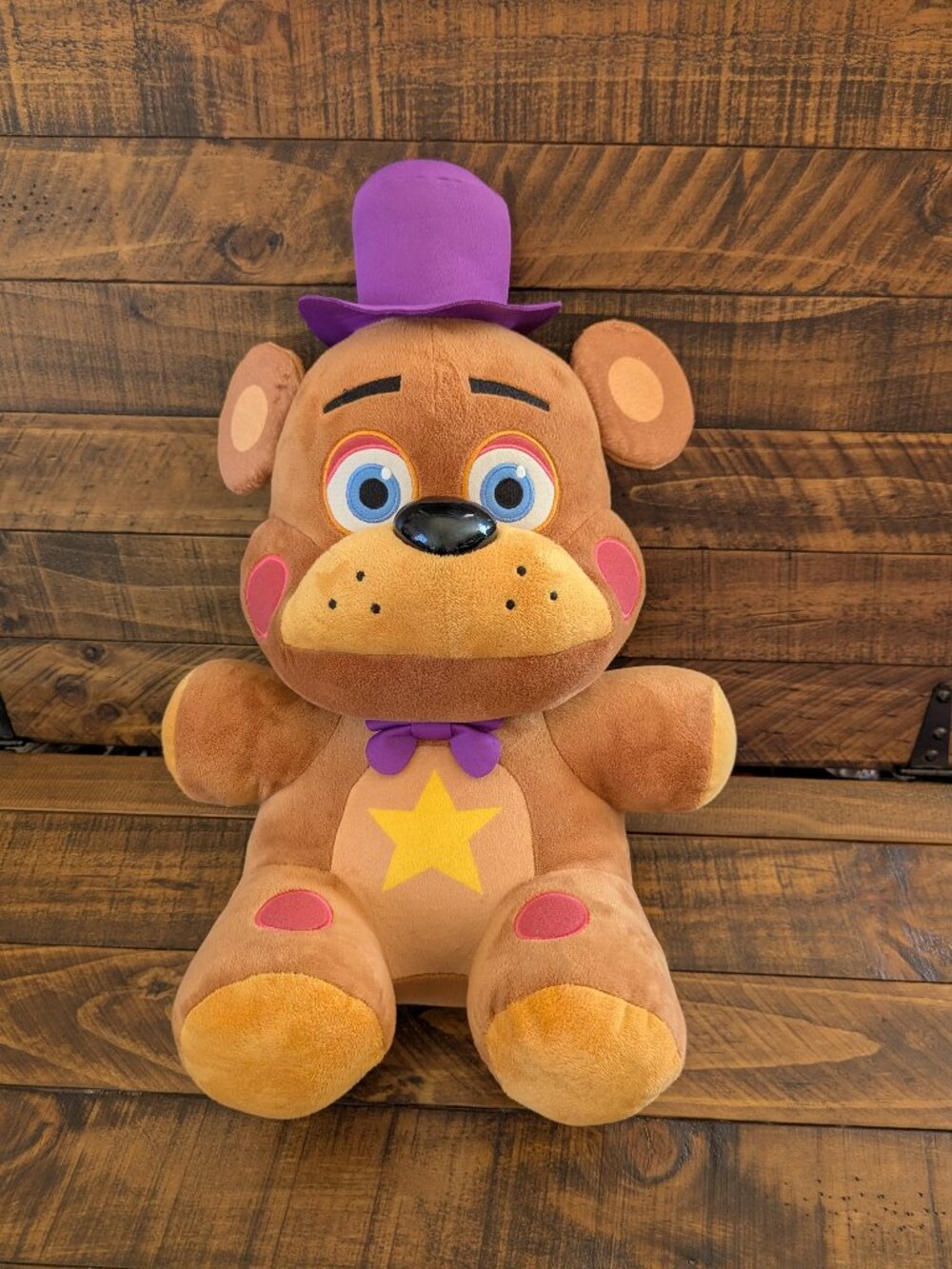 Fazbear Large Plush 18” Bear Five Nights At Freddys FNAF Funko Purple Hat 2021
